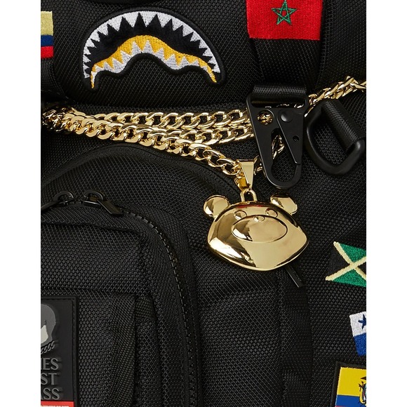 Sprayground James First Class Global Flag MoneyBear Backpack🔥New Black Bear Bag - Picture 9 of 11